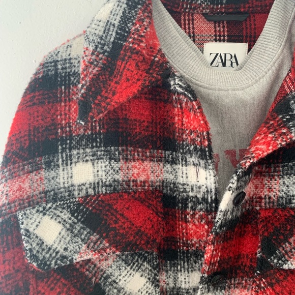 ZARA long plaid shacket s - Picture 3 of 10